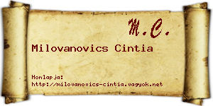 Milovanovics Cintia névjegykártya